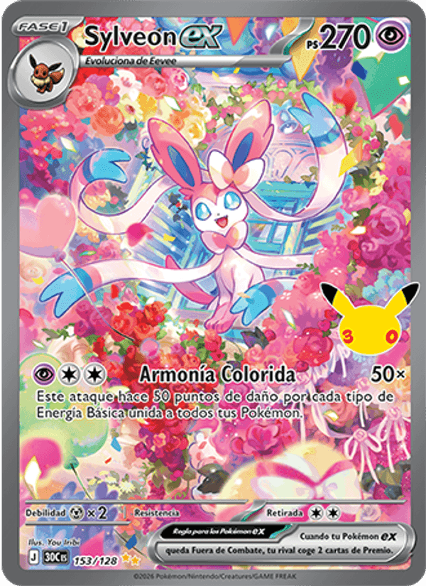 Sylveon ex, carte 153 de Celebración 30.º Aniversario