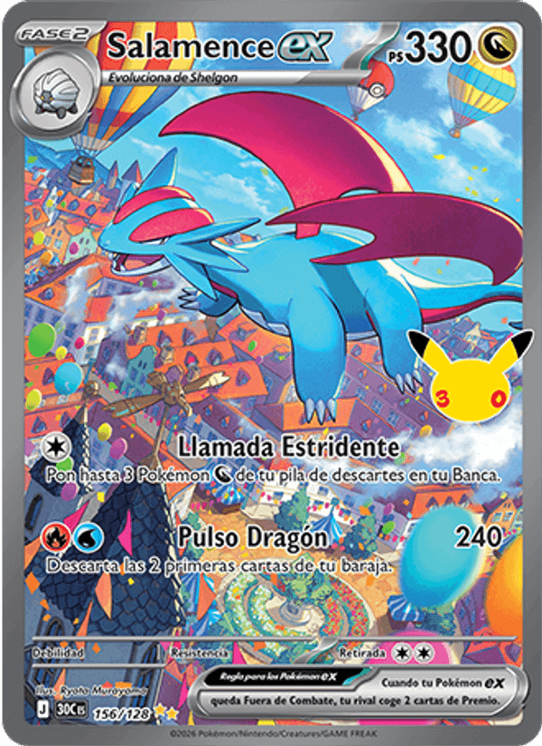 Salamence ex, carte 156 de Celebración 30.º Aniversario