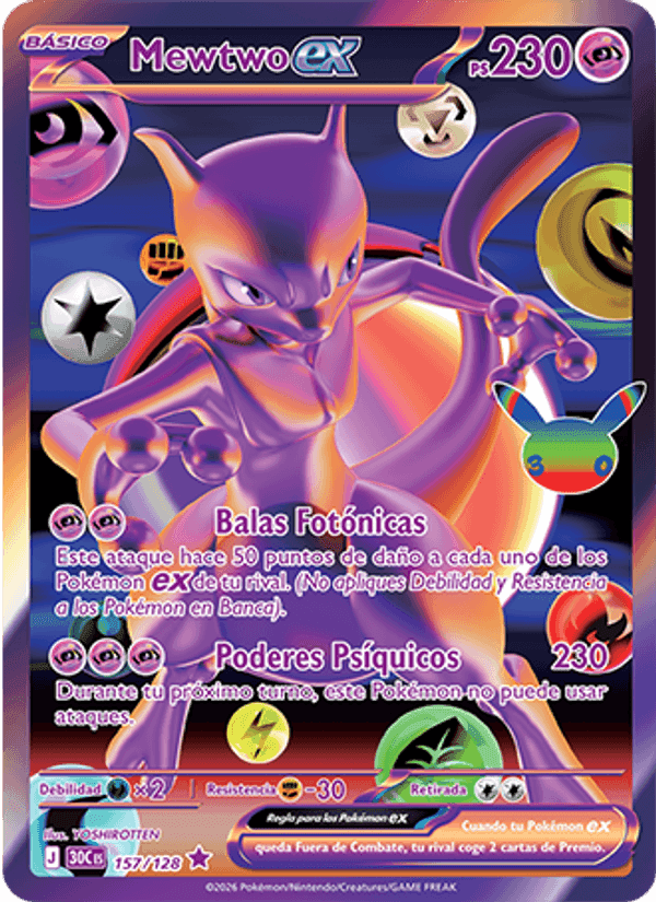 Mewtwo ex, carta 157 de Celebración 30.º Aniversario