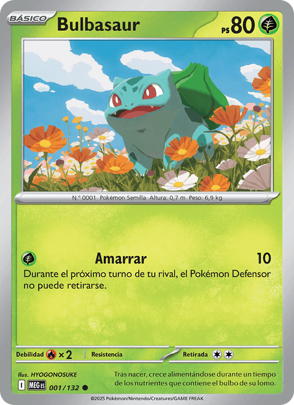 Bulbasaur, carta 001 de Megaevolución