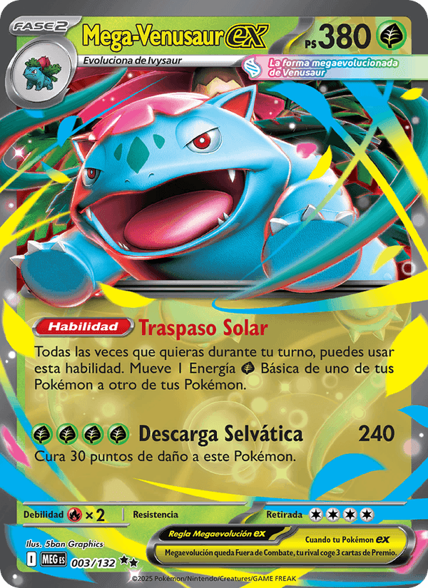 Mega Venusaur ex, carta 003 de Megaevolución