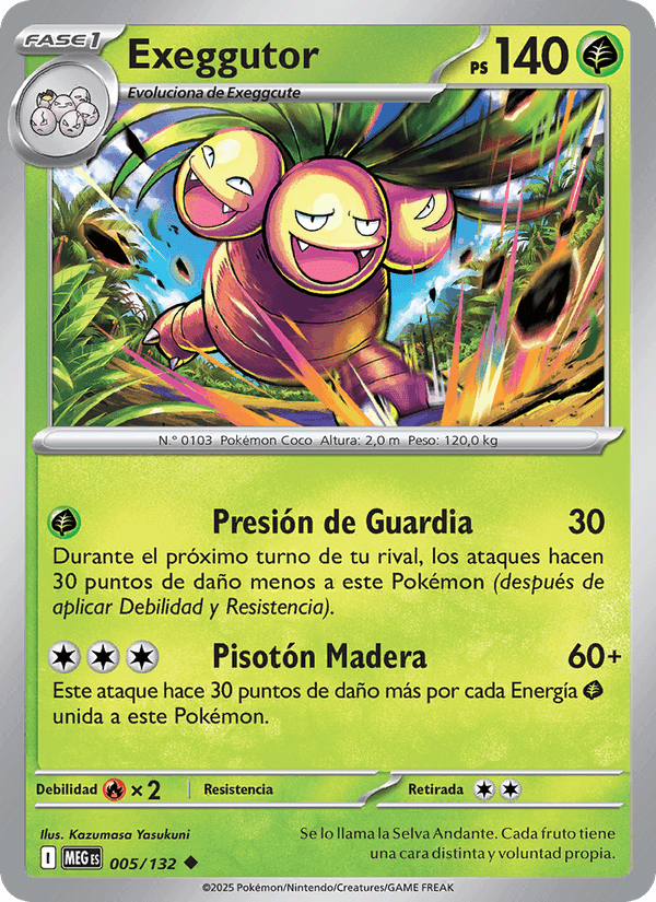 Exeggutor, carta 005 de Megaevolución