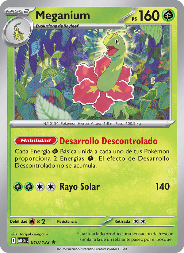 Meganium, carta 010 di Megaevolución