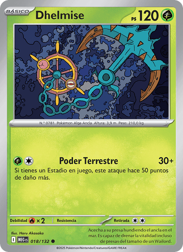Dhelmise, carta 018 de Megaevolución
