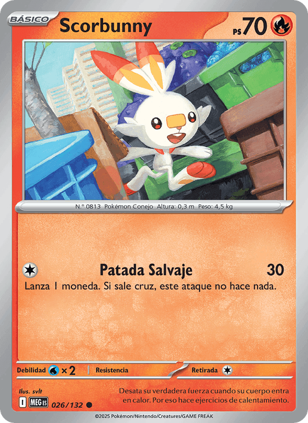 Scorbunny, carta 026 de Megaevolución