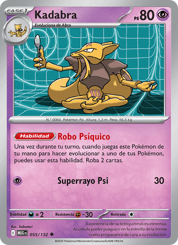 Kadabra, carta 055 di Megaevolución