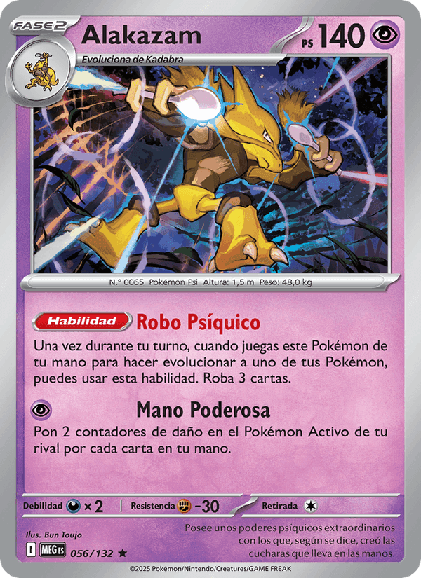 Alakazam, carta 056 de Megaevolución