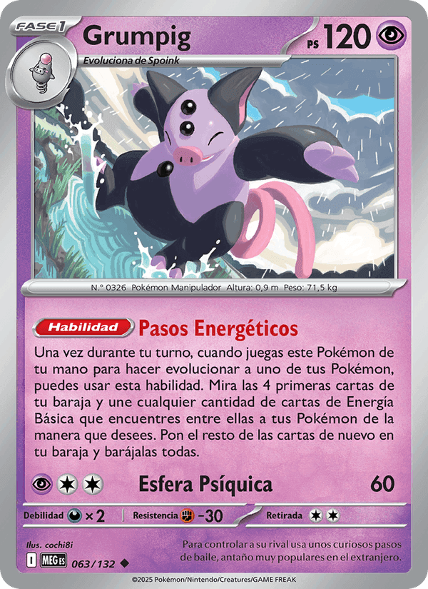 Grumpig, carte 063 de Megaevolución