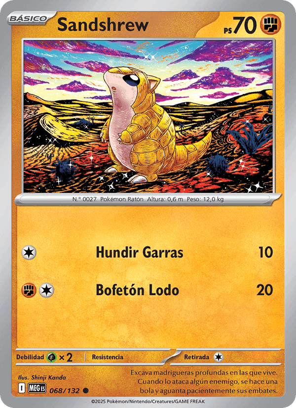 Sandshrew, card 068 from Megaevolución