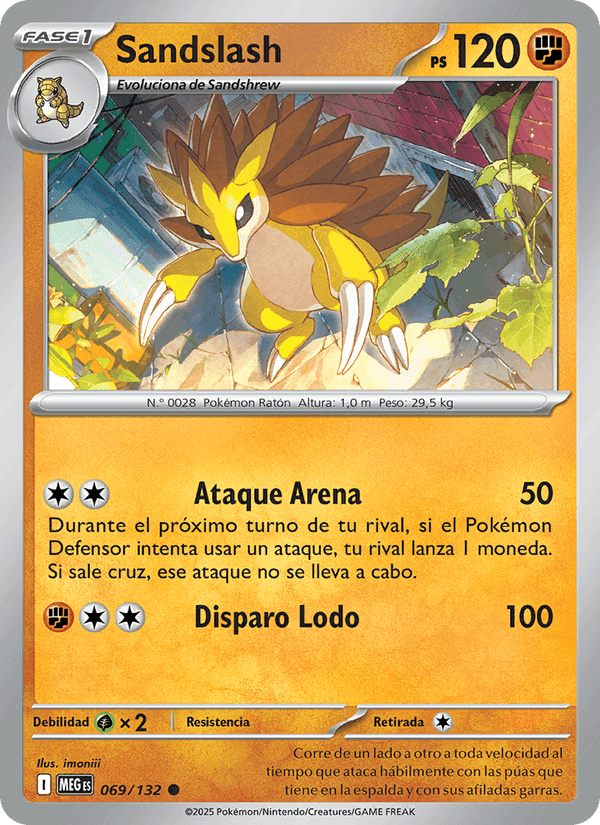 Sandslash, carta 069 de Megaevolución