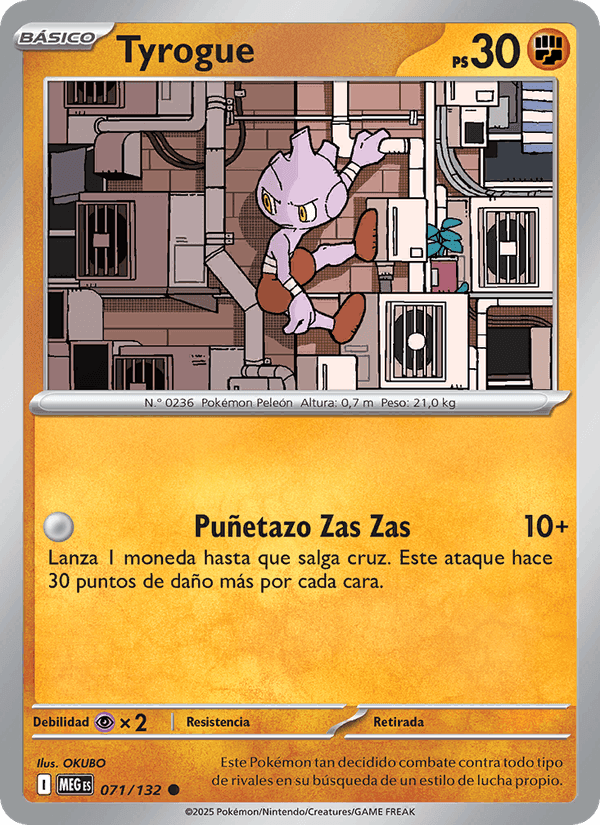 Tyrogue, carta 071 de Megaevolución