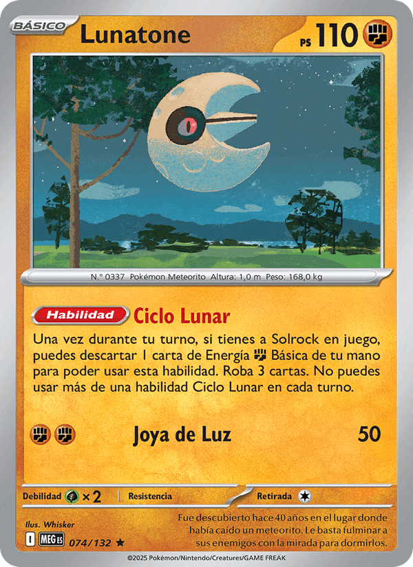 Lunatone, carta 074 di Megaevolución