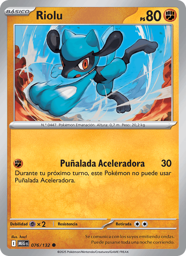 Riolu, carta 076 de Megaevolución