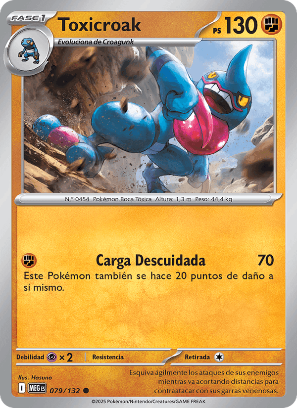 Toxicroak, carta 079 de Megaevolución