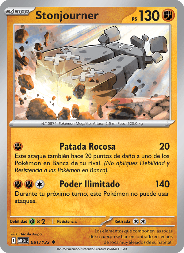 Stonjourner, carta 081 de Megaevolución
