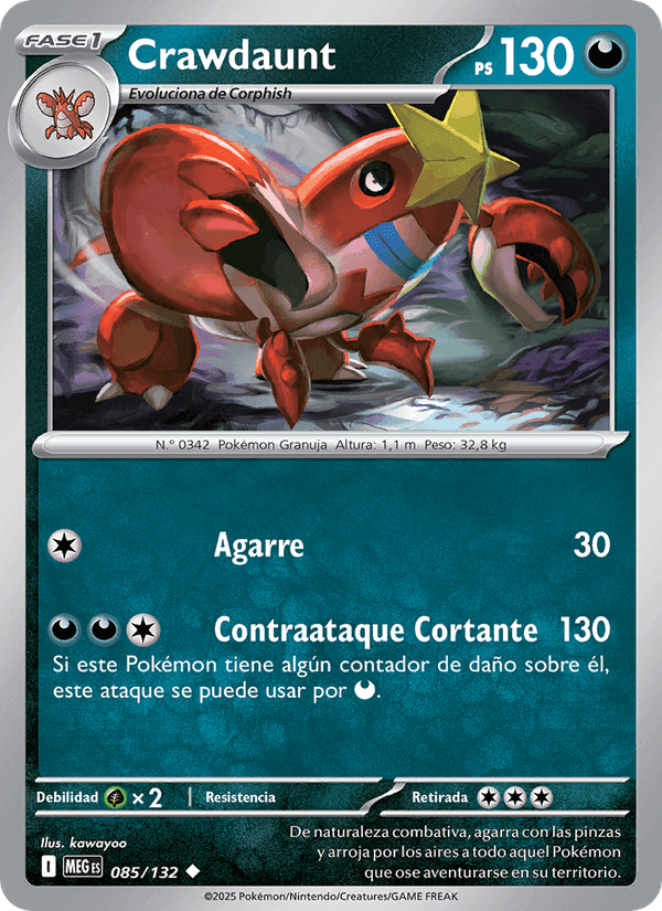 Crawdaunt, carta 085 de Megaevolución