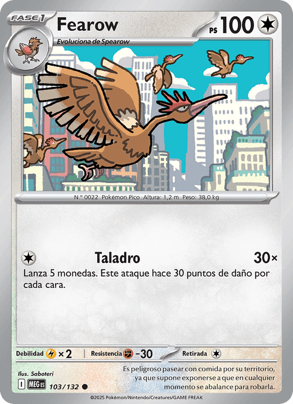 Fearow, carta 103 de Megaevolución