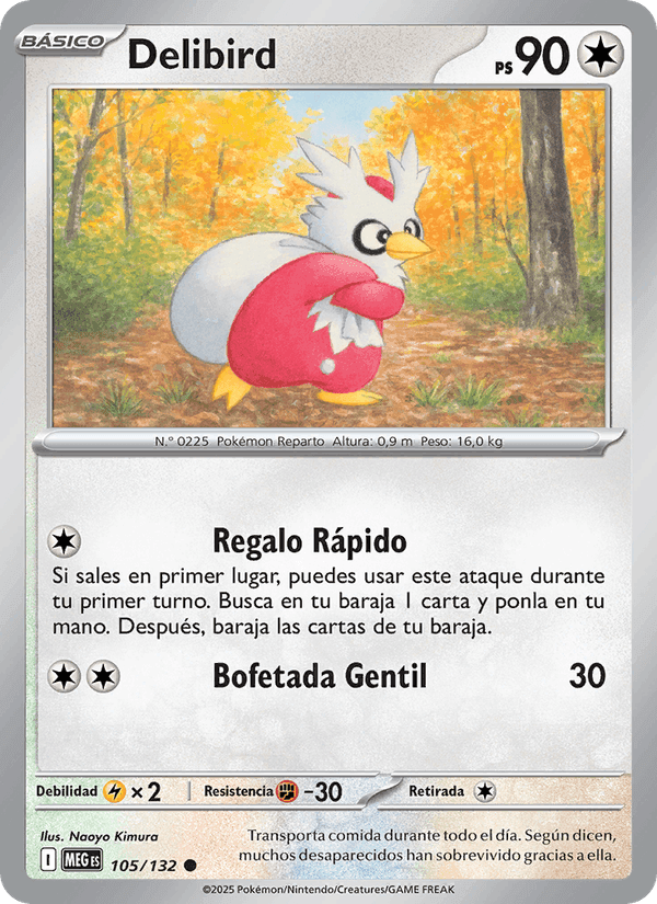Delibird, card 105 from Megaevolución