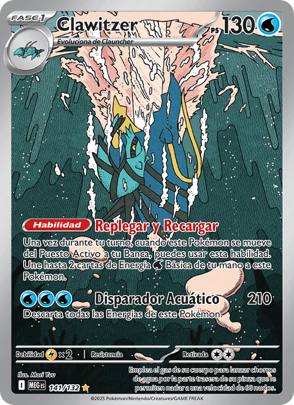 Clawitzer, card 141 from Megaevolución
