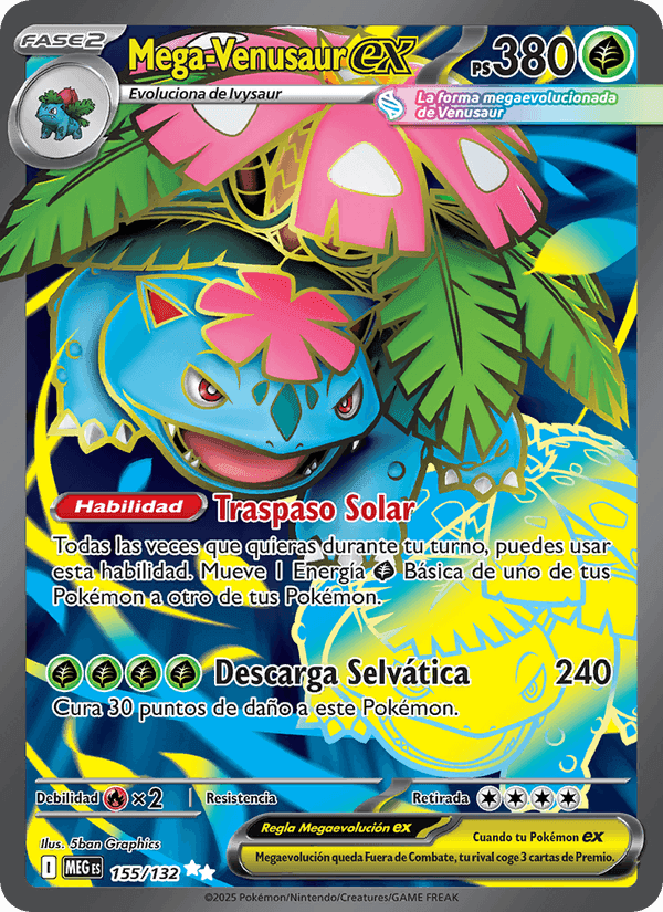 Mega Venusaur ex, card 155 from Megaevolución