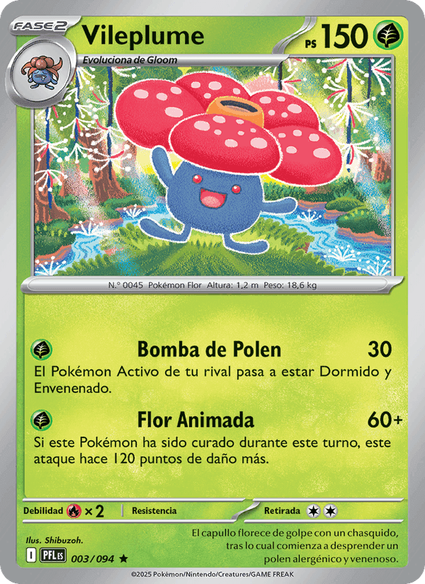 Vileplume, carta 003 di Fuegos Fantasmales