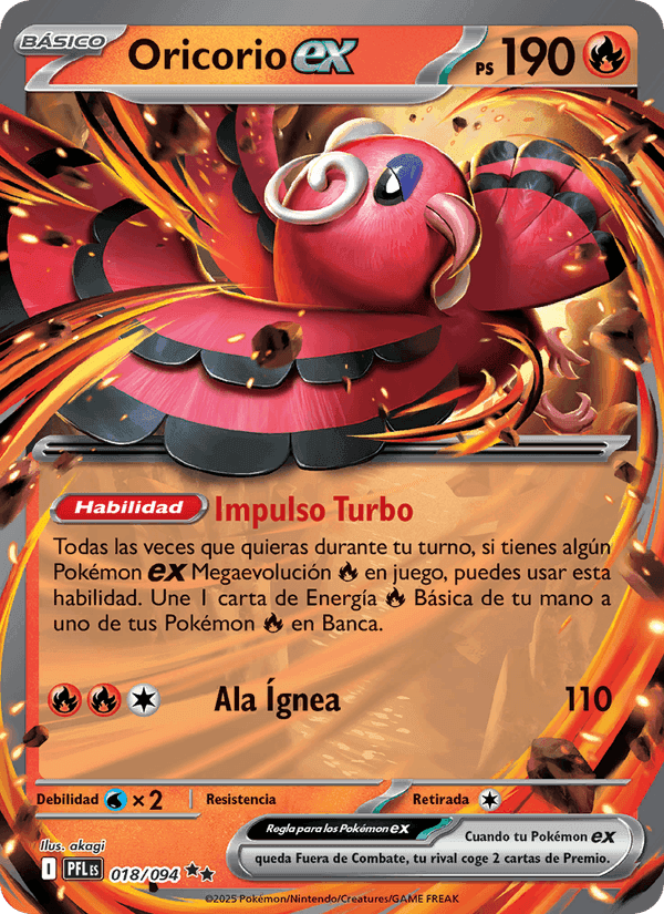 Oricorio ex, carta 018 de Fuegos Fantasmales