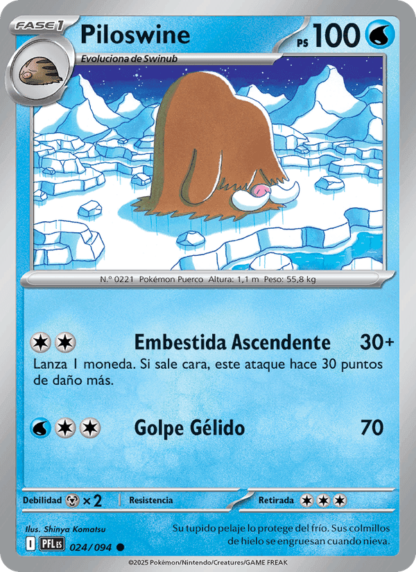 Piloswine, carta 024 de Fuegos Fantasmales