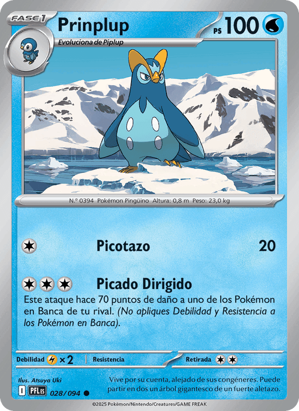 Prinplup, carta 028 di Fuegos Fantasmales