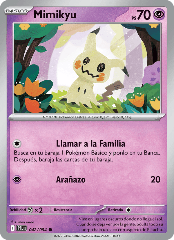 Mimikyu, carta 042 de Fuegos Fantasmales