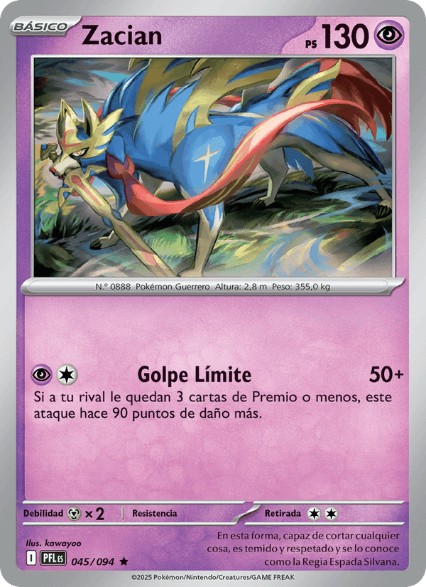 Zacian, carte 045 de Fuegos Fantasmales
