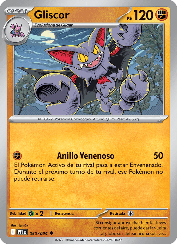 Gliscor, carta 050 de Fuegos Fantasmales