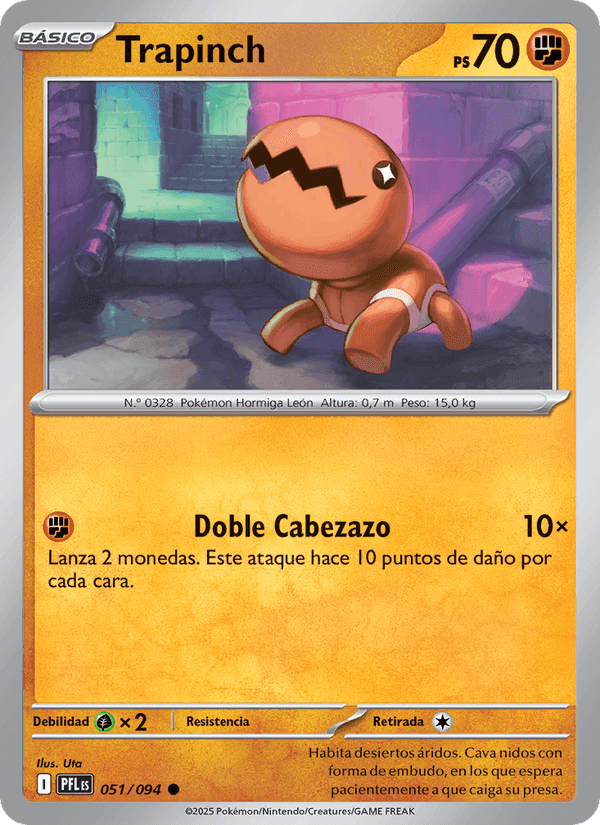 Trapinch, carte 051 de Fuegos Fantasmales