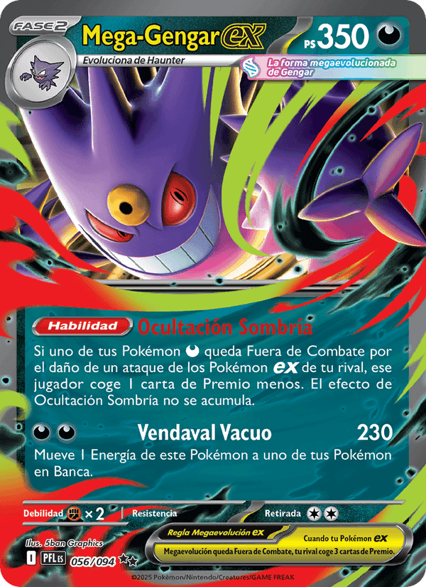 Mega-Gengar ex, carta 056 de Fuegos Fantasmales