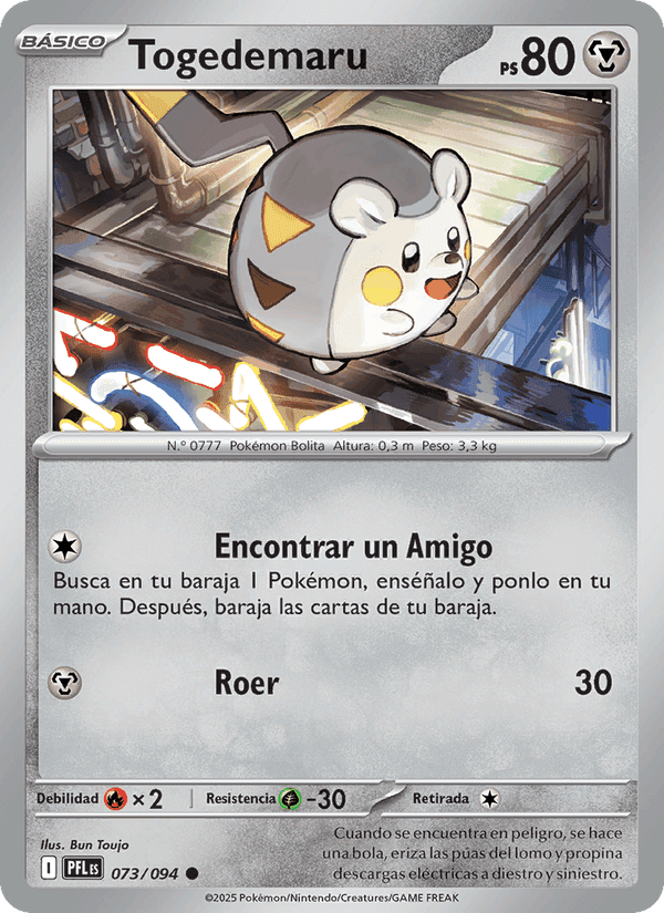 Togedemaru, carta 073 de Fuegos Fantasmales