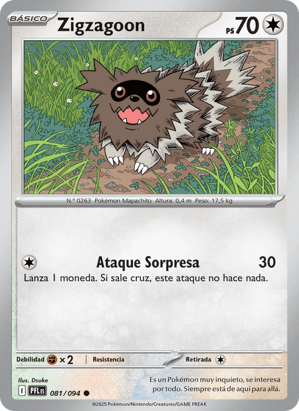 Zigzagoon, carta 081 de Fuegos Fantasmales