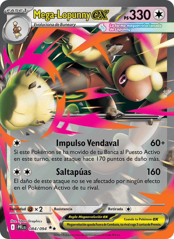 Mega-Lopunny ex, carta 084 de Fuegos Fantasmales