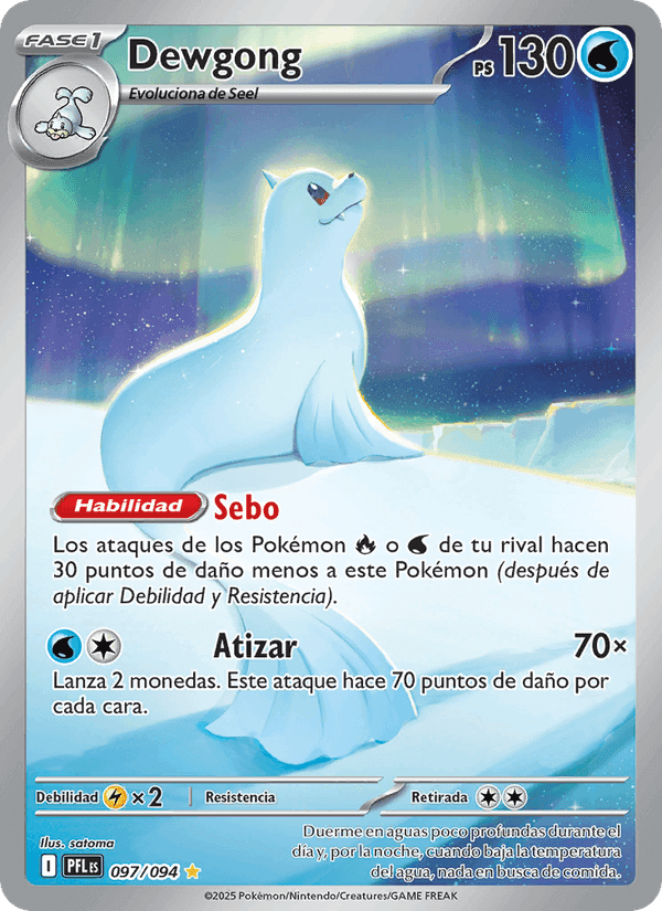 Dewgong, carta 097 di Fuegos Fantasmales