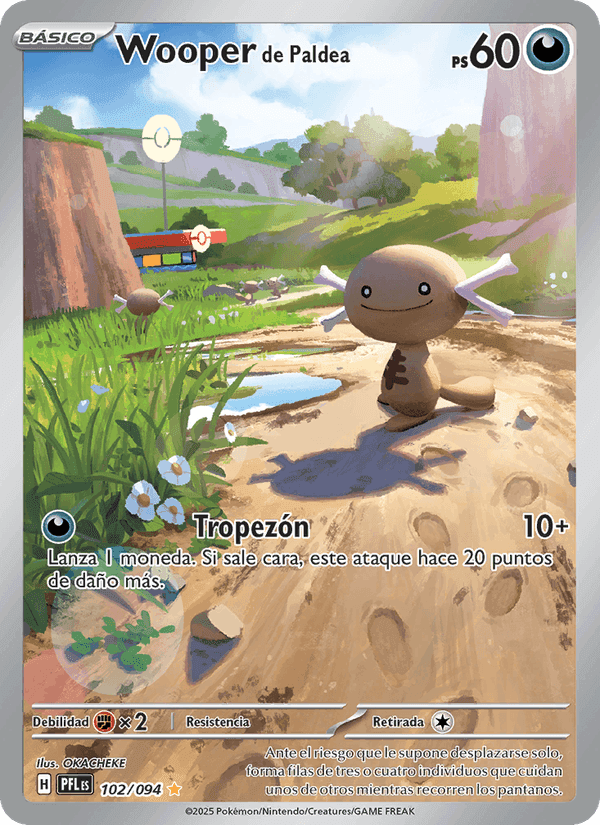 Wooper de Paldea, carta 102 di Fuegos Fantasmales