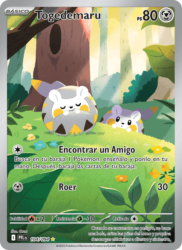 Togedemaru, card 104 from Fuegos Fantasmales