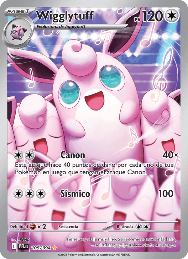 Wigglytuff, carta 105 de Fuegos Fantasmales