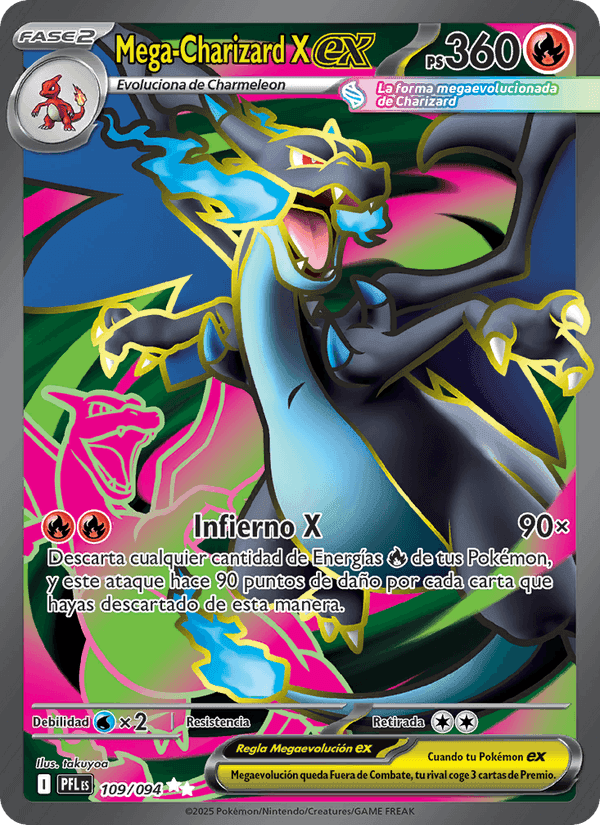 Mega-Charizard X ex, card 109 from Fuegos Fantasmales
