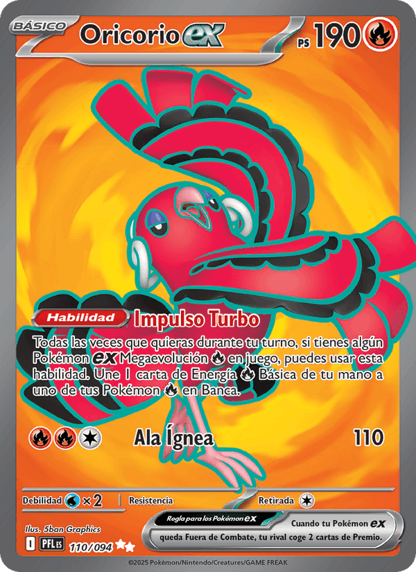 Oricorio ex, card 110 from Fuegos Fantasmales