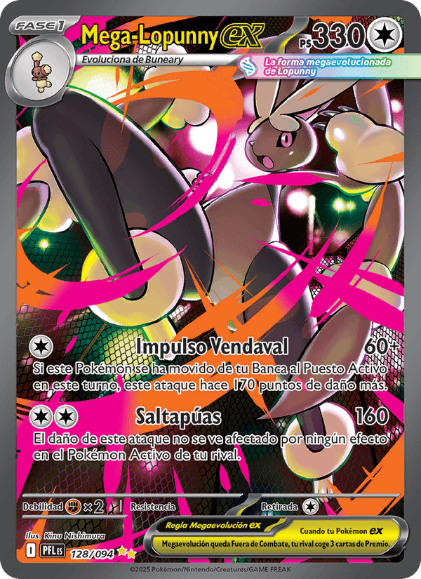 Mega-Lopunny ex, carta 128 de Fuegos Fantasmales