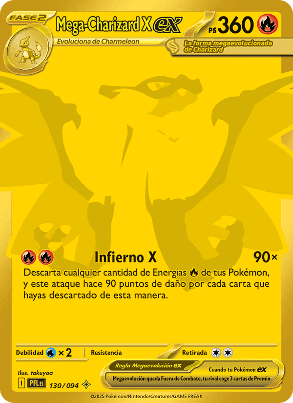 Mega-Charizard X ex, carta 130 de Fuegos Fantasmales