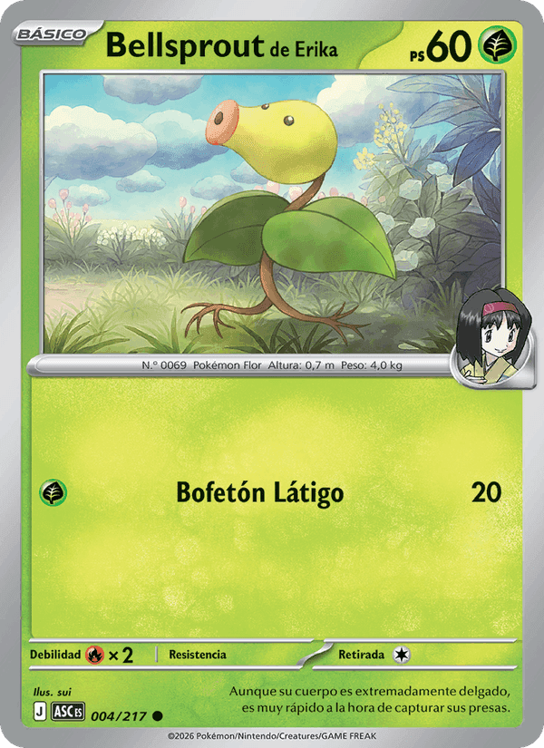 Bellsprout de Erika, carta 004 de Héroes Ascendentes