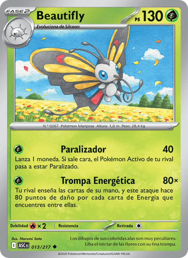 Beautifly, carta 013 de Héroes Ascendentes