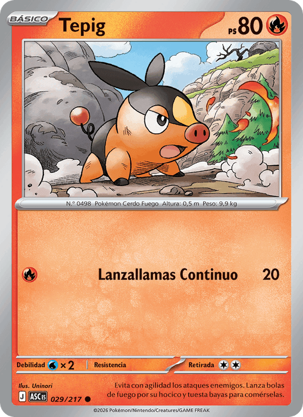 Tepig, card 029 from Héroes Ascendentes