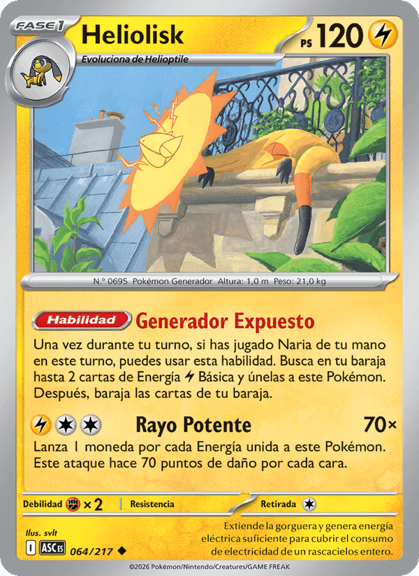 Heliolisk, carte 064 de Héroes Ascendentes