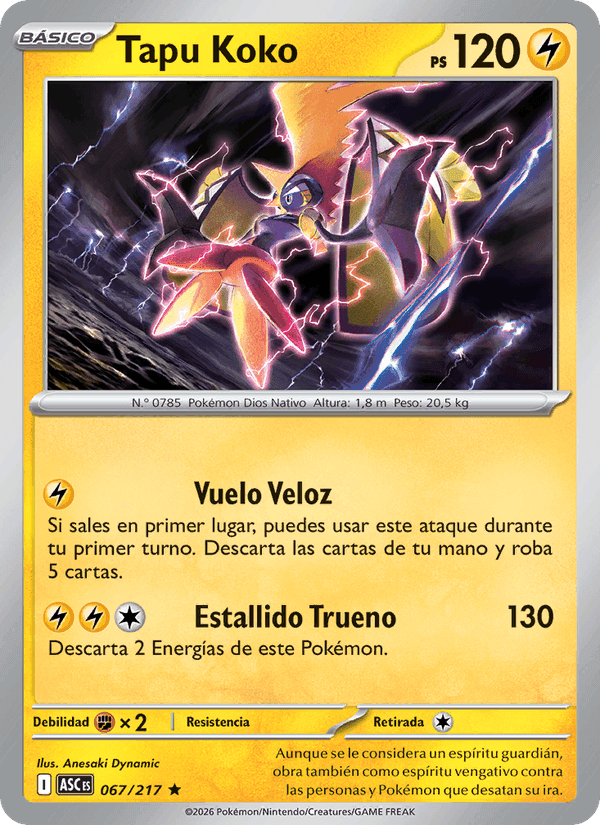 Tapu Koko, carta 067 di Héroes Ascendentes