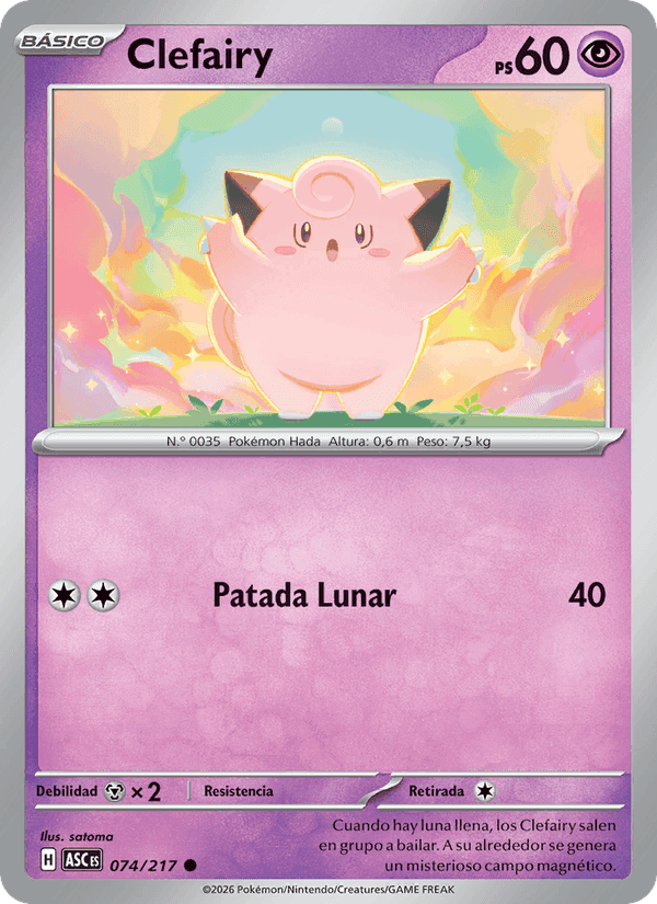 Clefairy, carta 074 di Héroes Ascendentes
